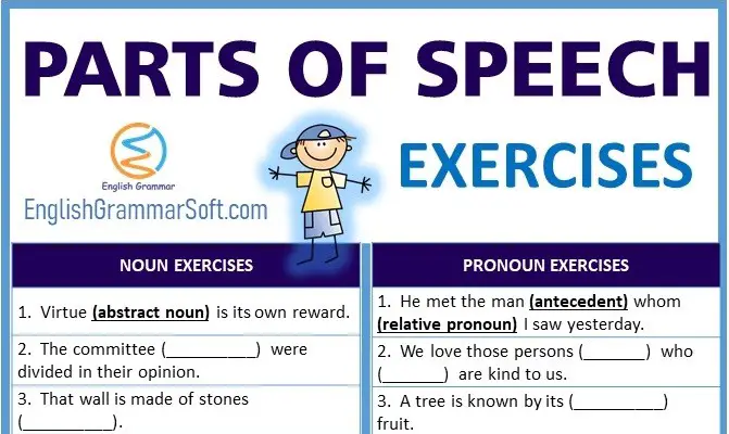 parts of speech exercises