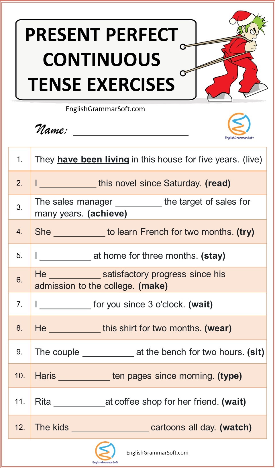 Present Perfect Continuous Tense Rules Structure And Examples EnglishGrammarSoft