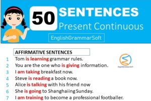 50 Sentences of Present Continuous Tense
