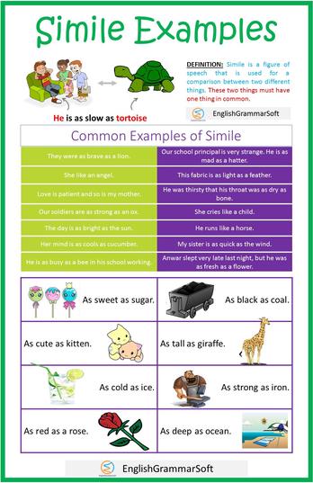What is a simile in literature? How write a good simile? - EnglishGrammarSoft