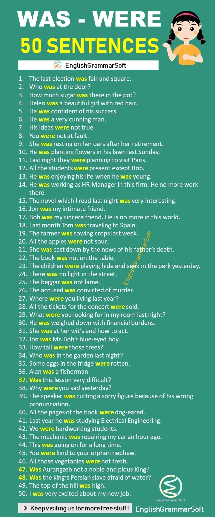 was were sentences -50 examples