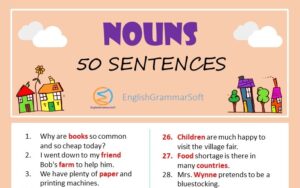 Sentences of Nouns (50 Examples)