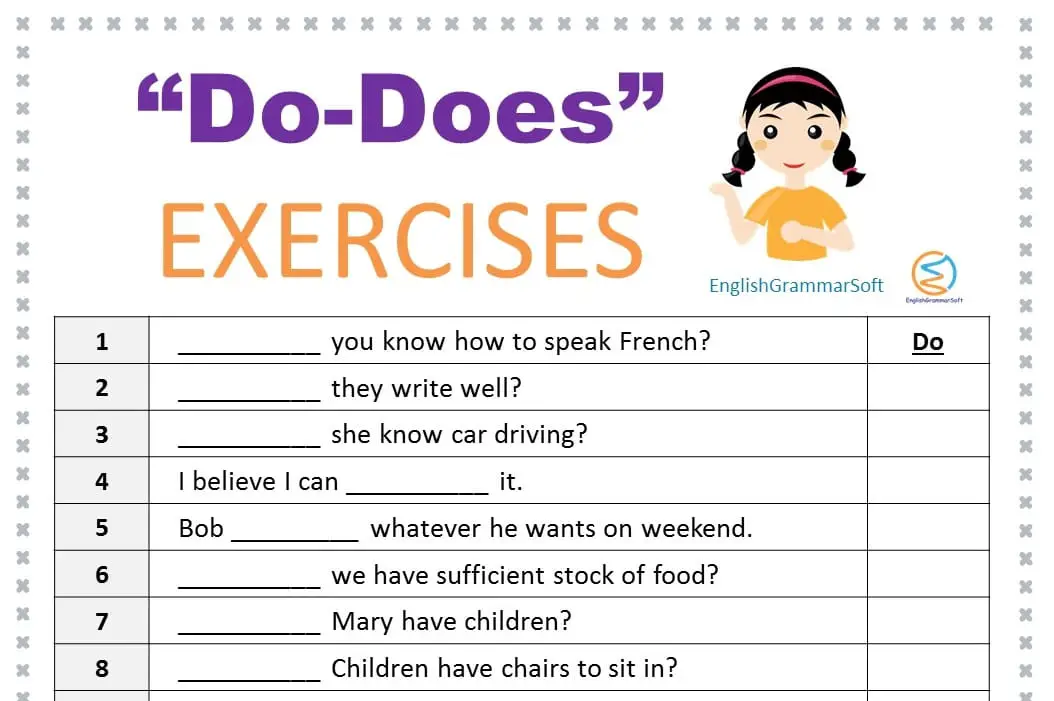 do does exercises with answers