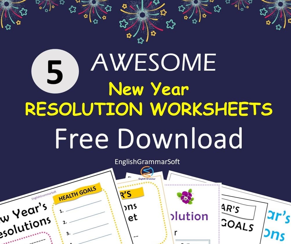 new year resolution worksheets