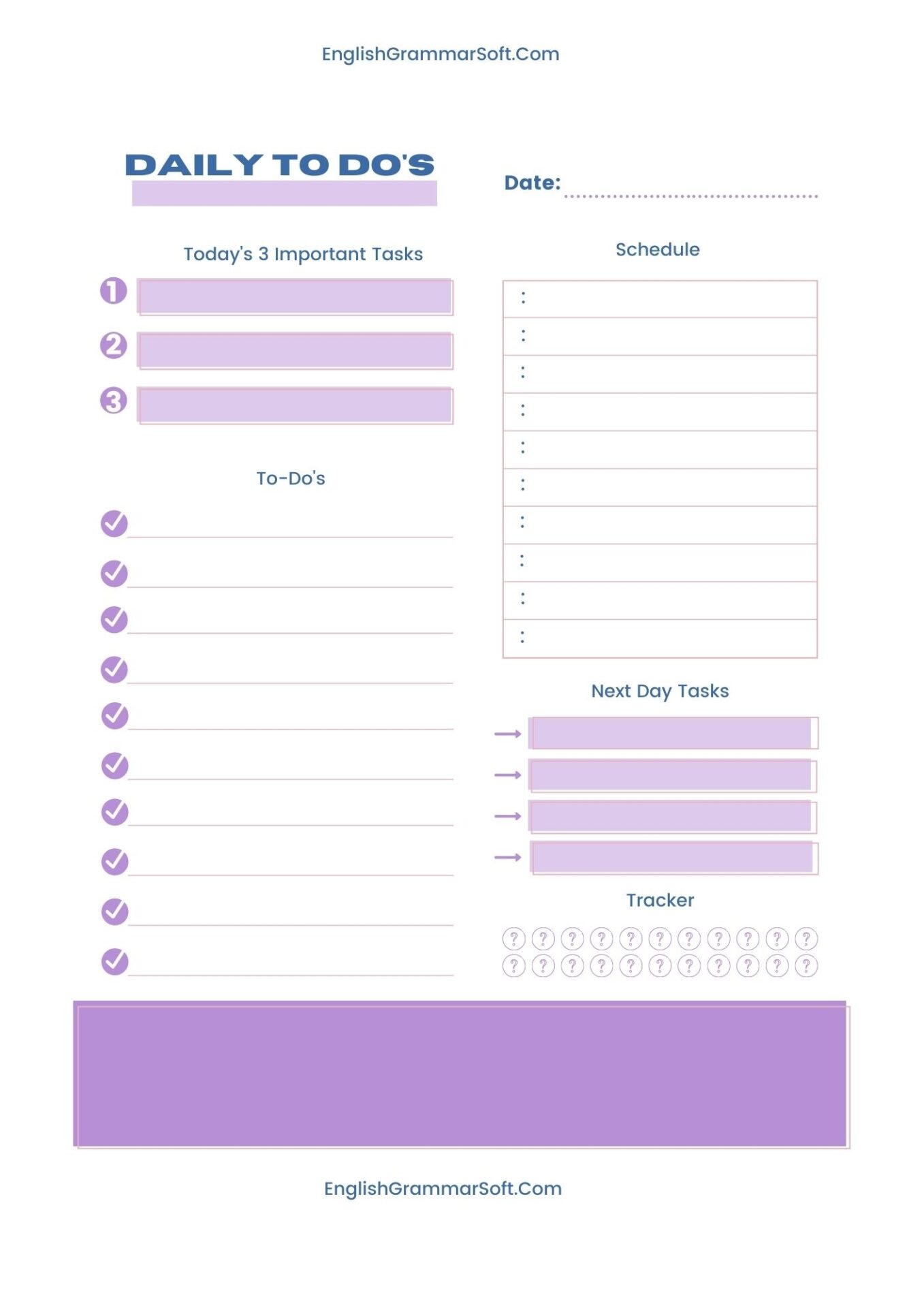 new year template - daily to-do list