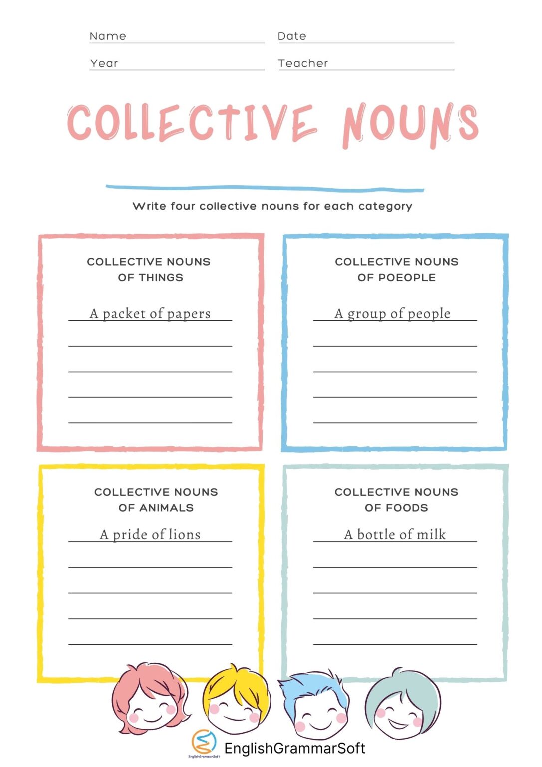 Free Worksheet For Collective Nouns