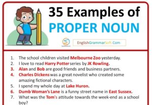 Examples of Proper Nouns (35 Sentences)