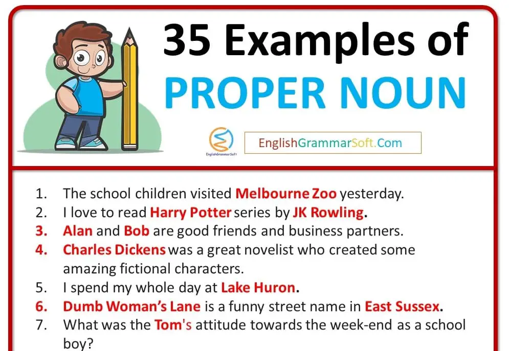 Proper Noun Sentences (Examples of Proper Nouns )