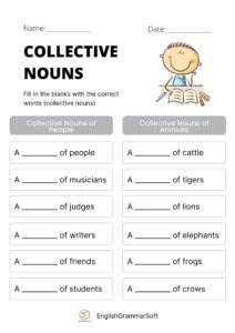 Free Printable Collective Nouns Worksheet with Answers - EnglishGrammarSoft