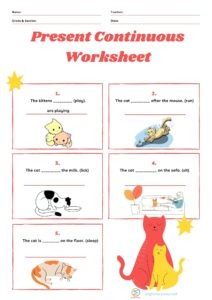Present Continuous Tense Worksheets with Answers