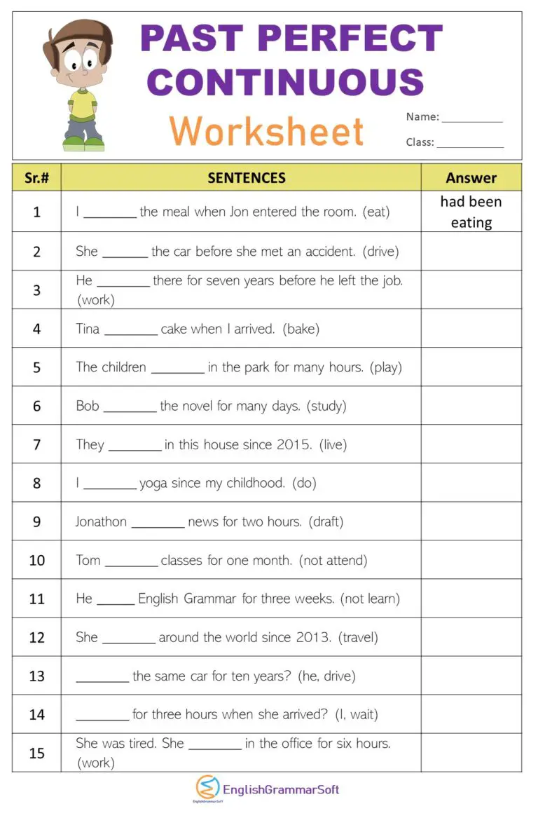 Grade 6 Past Tense Worksheets