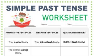 Printable Worksheets for Simple Past Tense