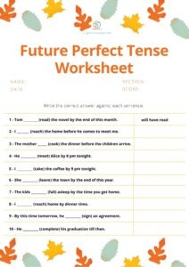 Free Printable Worksheets on Future Perfect Tense - EnglishGrammarSoft