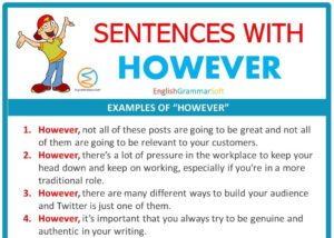 Sentences with However at the beginning & middle (50+ Examples)