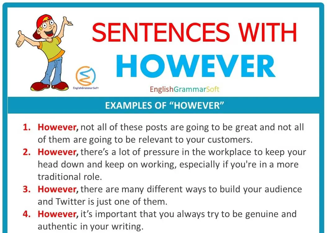 Sentences With However At The Beginning Middle 50 Examples 