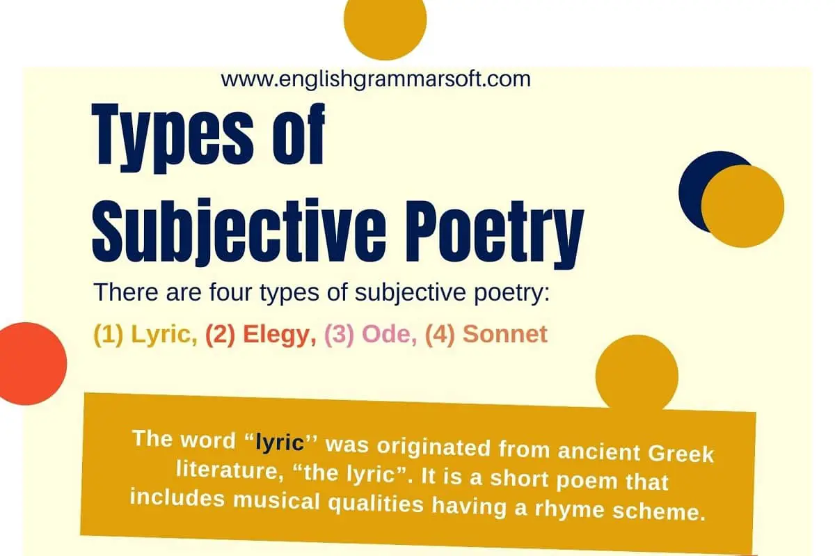 Subjective Literature (Types of Subjective Poetry) - EnglishGrammarSoft