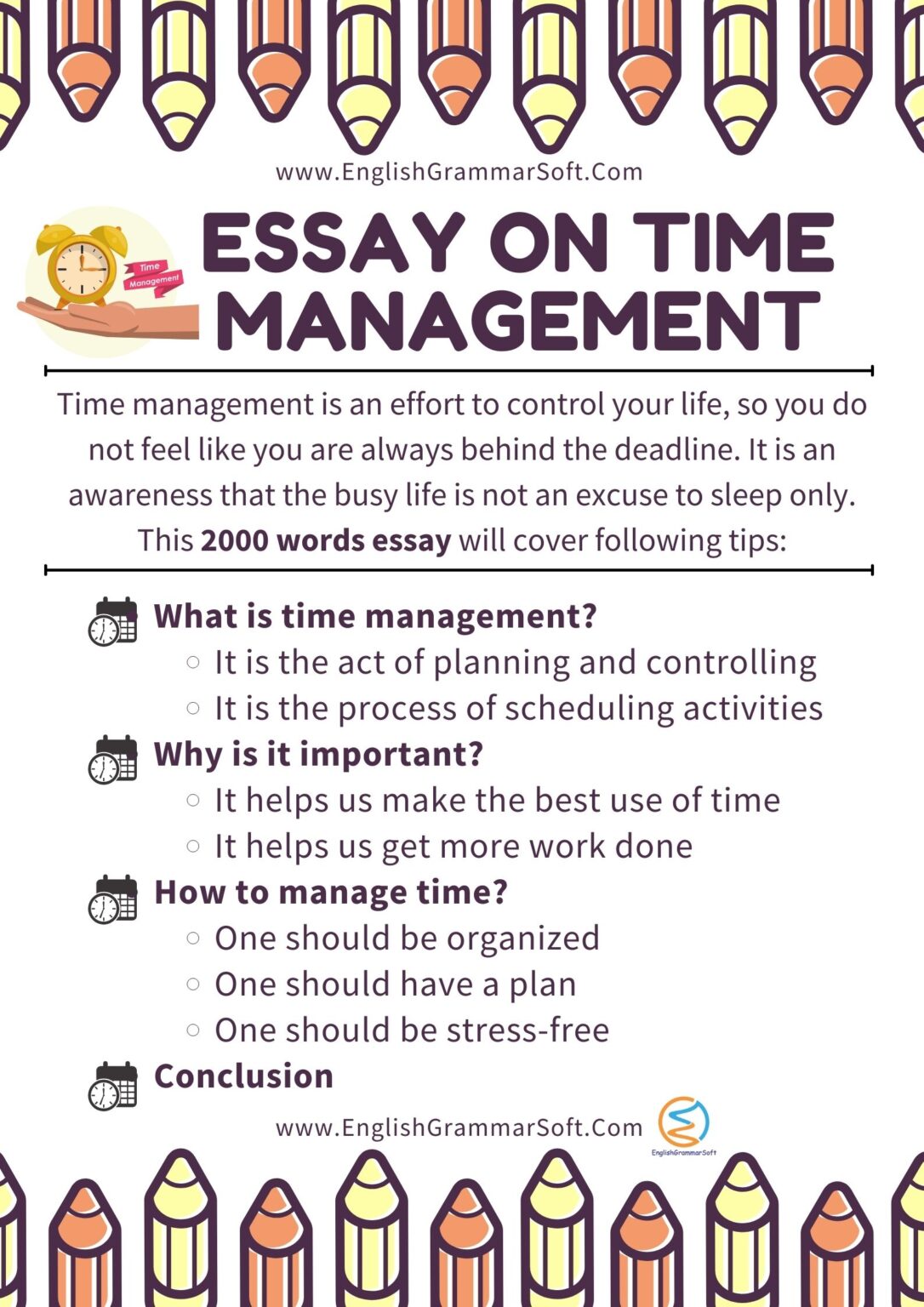 essay on time management in english