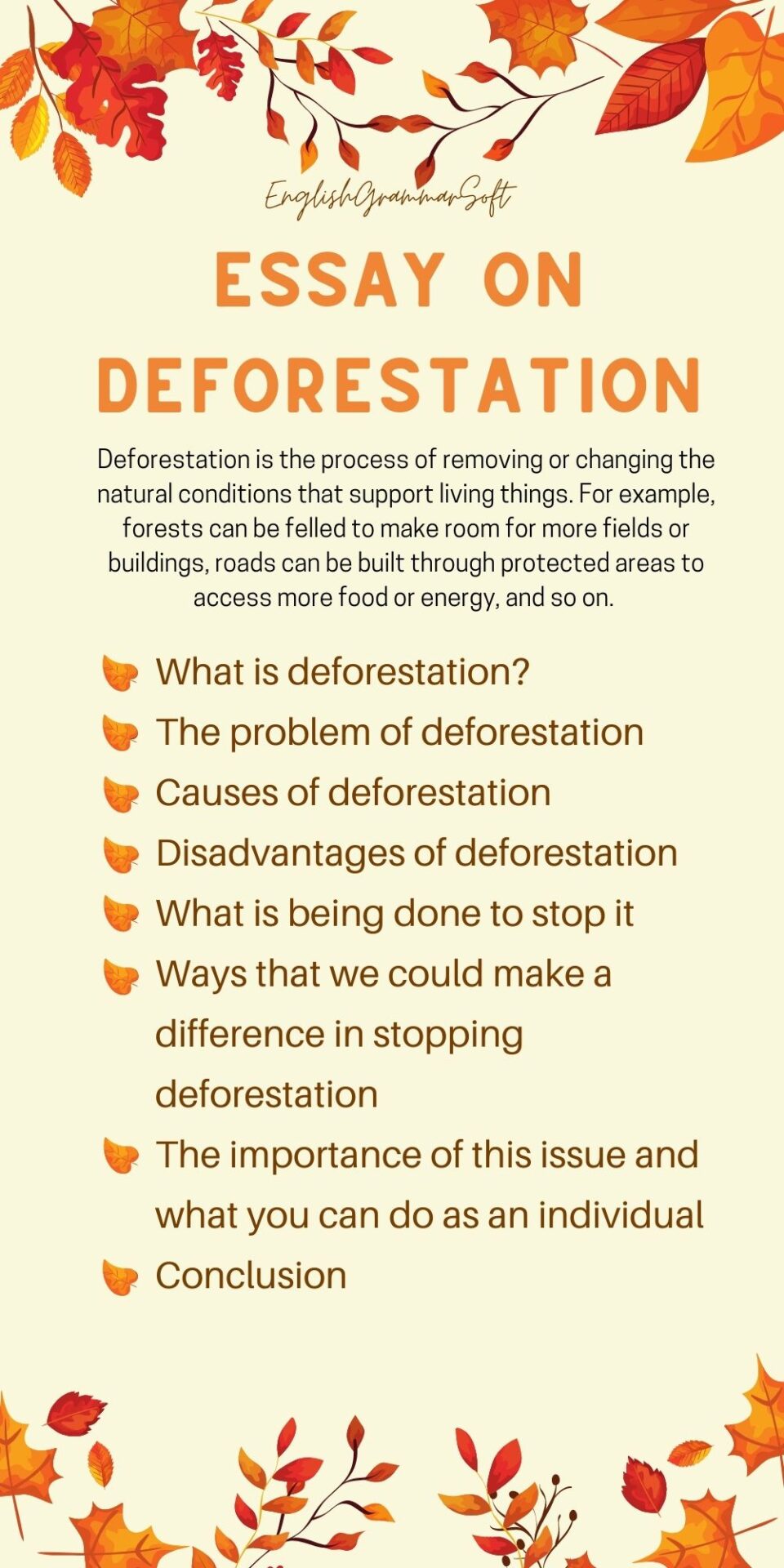 a good thesis statement about deforestation