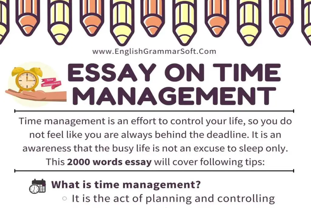 essay on time management for class 6