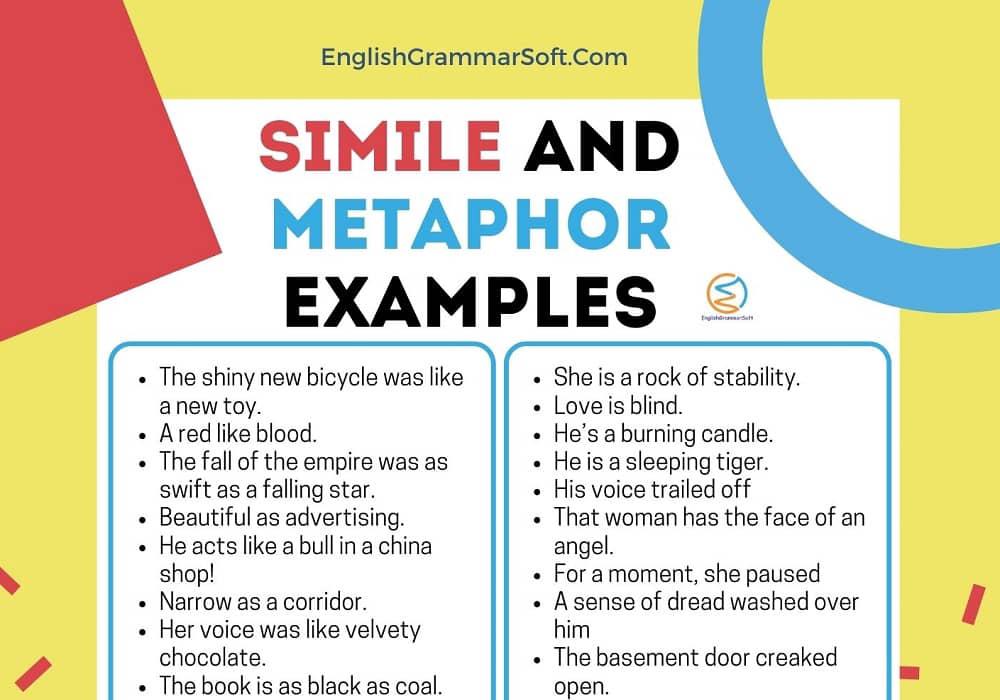 simile and metaphor examples sentences