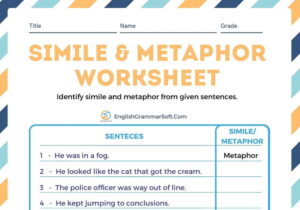 Worksheets on Simile and Metaphor [with answers]