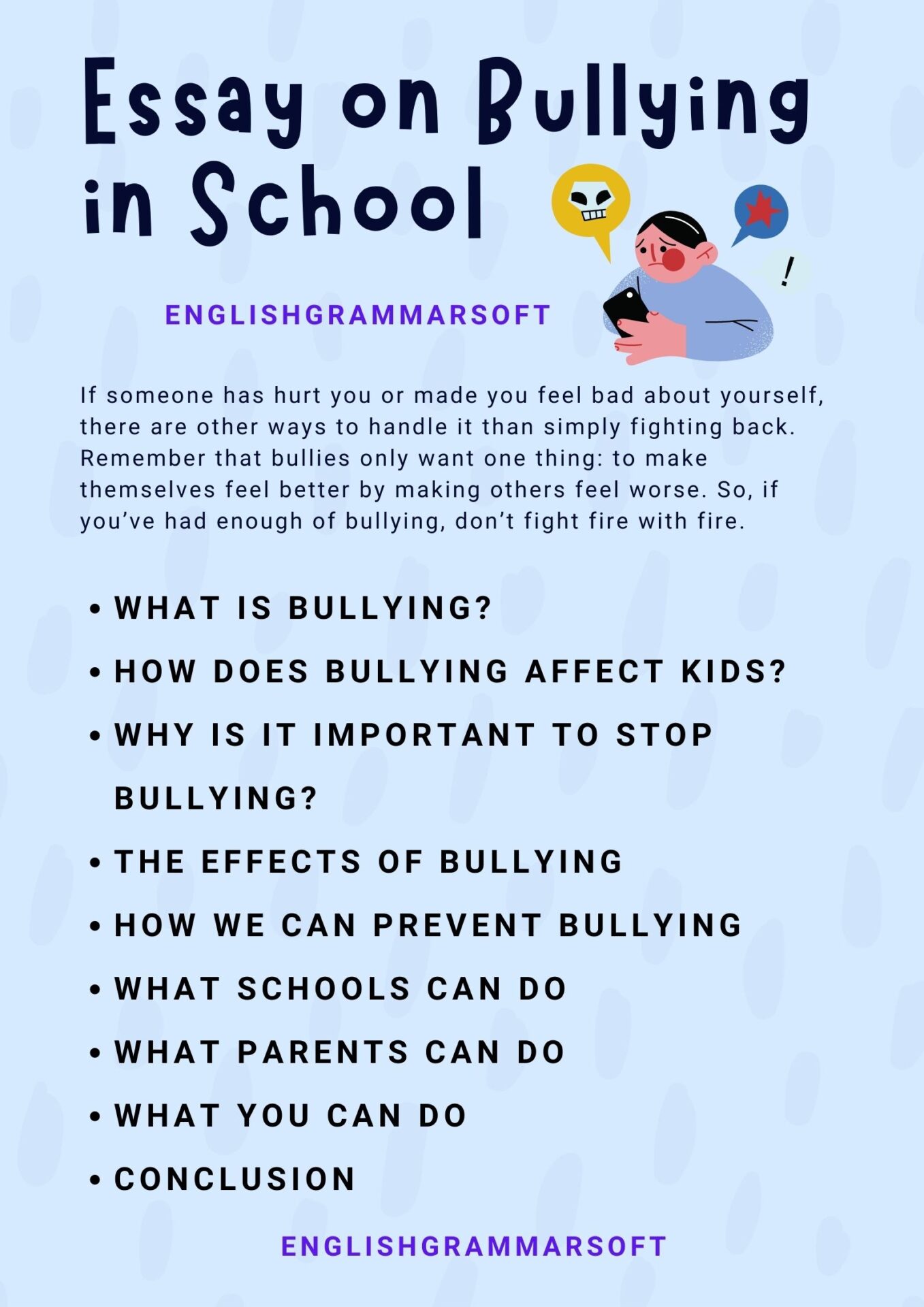 essay on bullying for class 11