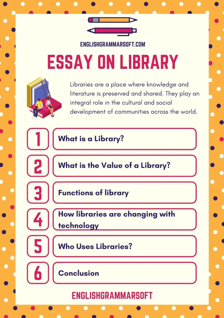 essay on library for class 4th