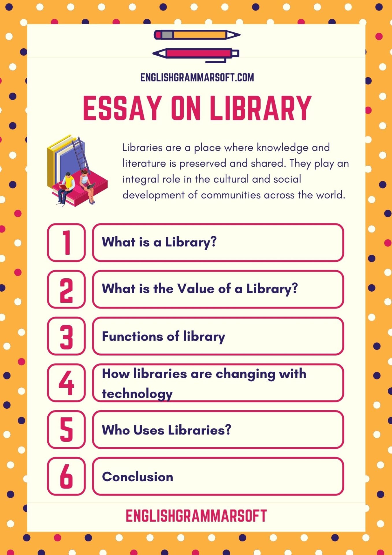 library par essay in english