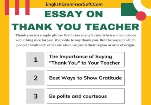 Essay on Thank You Teacher