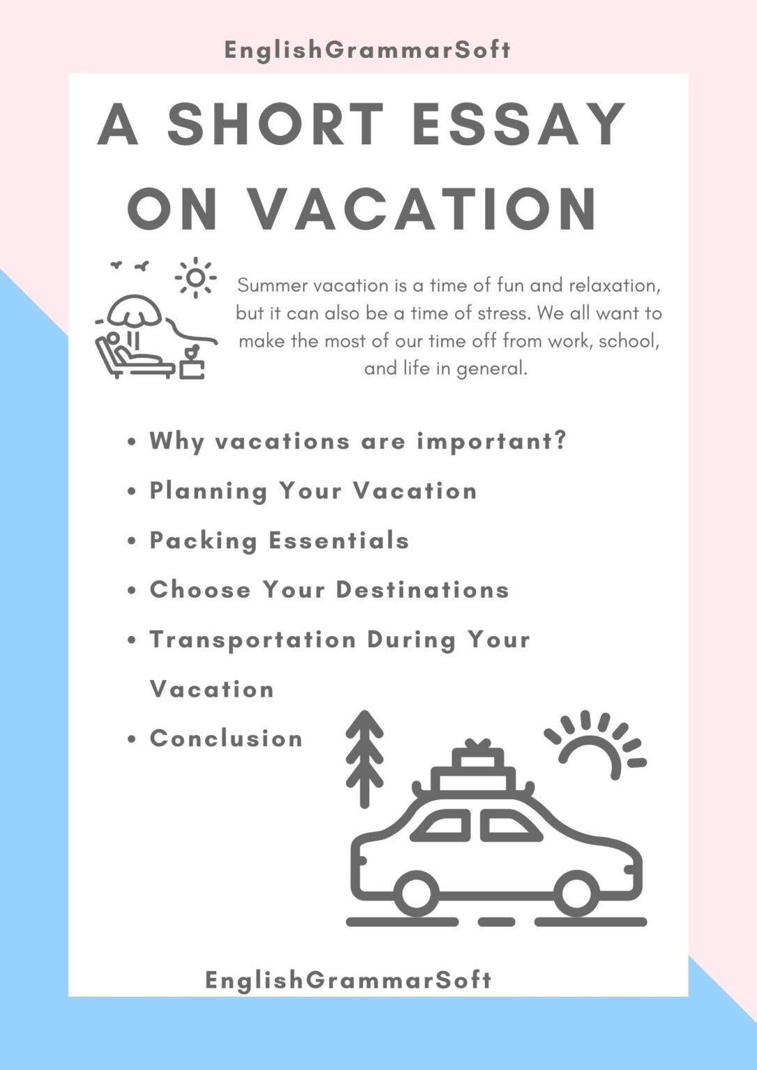 vacation essay in short