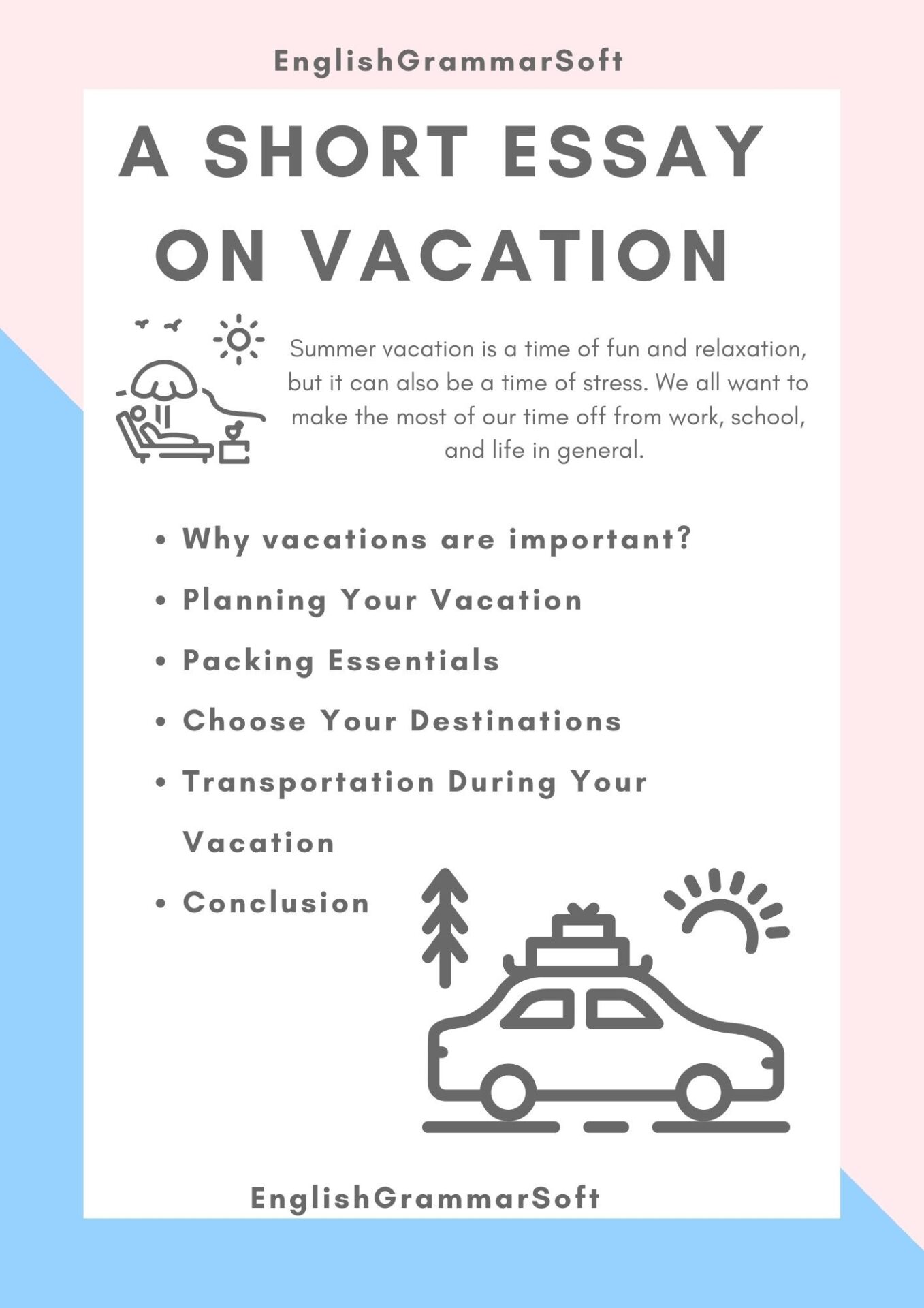 compose a short essay about your at home vacation brainly