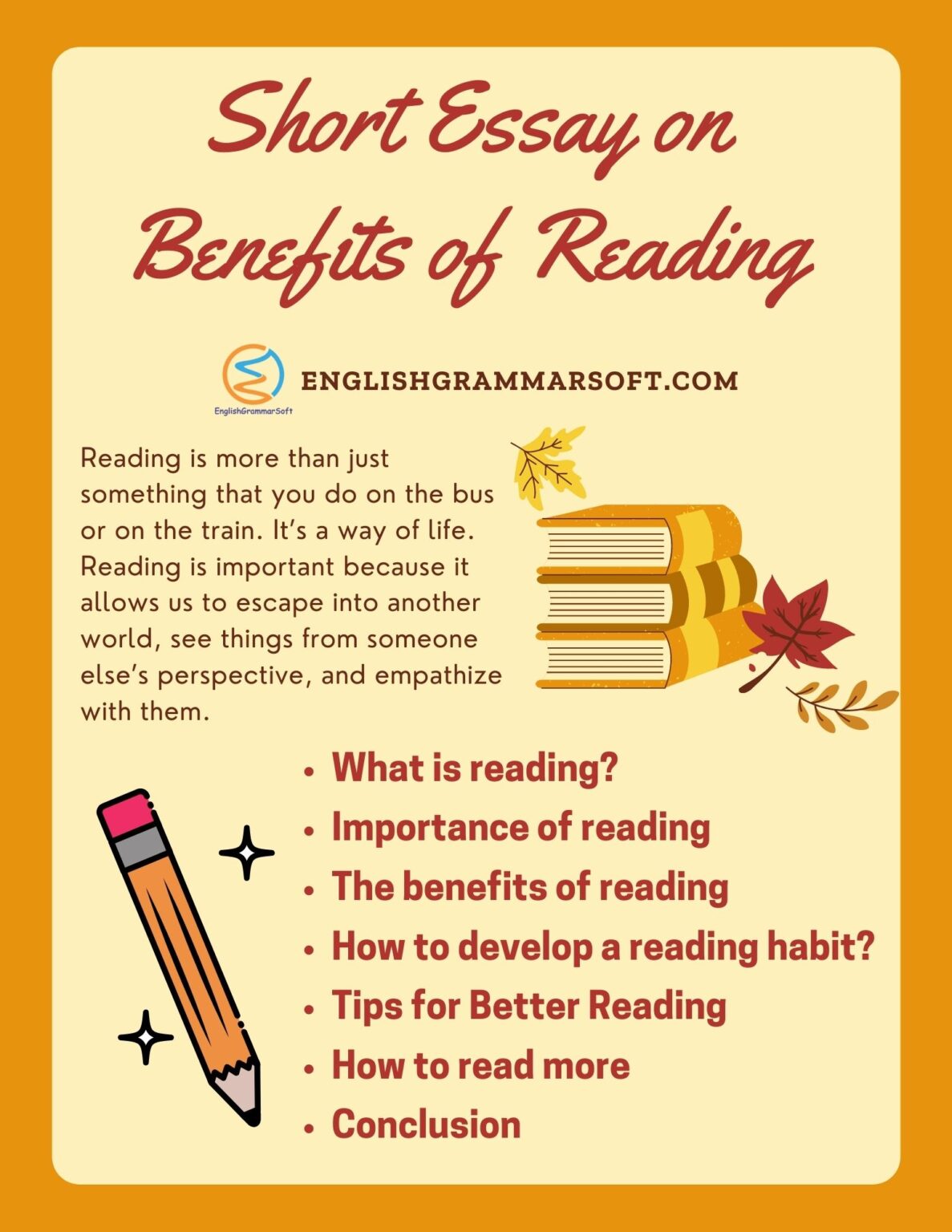 essay about reading has many benefits
