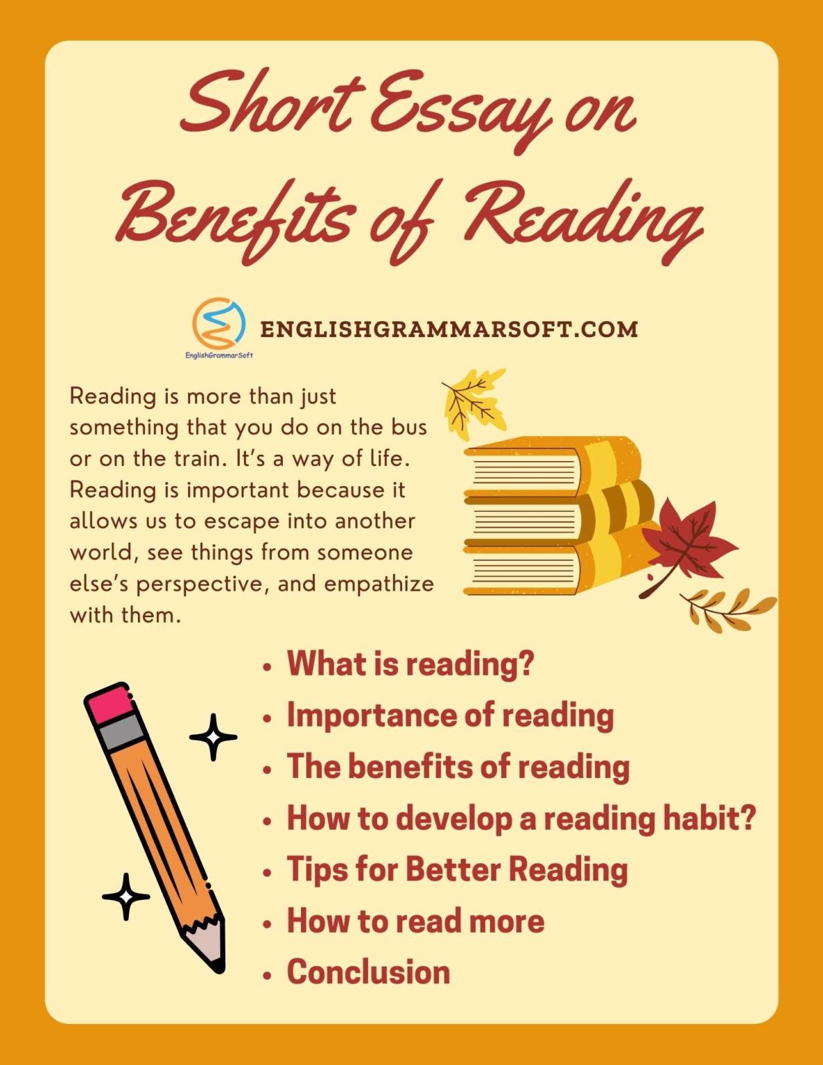Essay On Benefits Of Reading 1300 Words EnglishGrammarSoft