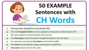 50 Example Sentences with ch words