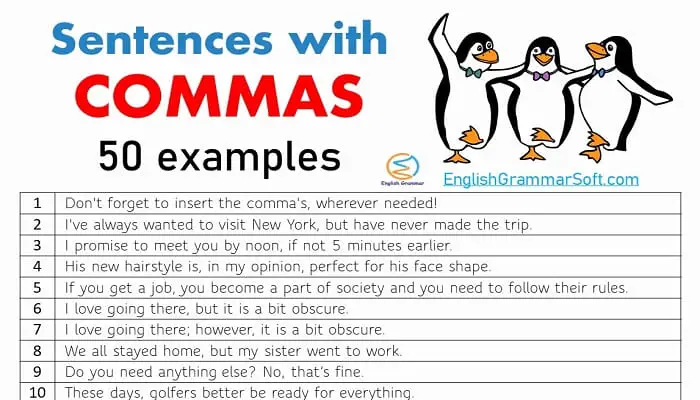 Sentences With Commas 50 Examples EnglishGrammarSoft