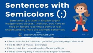 Sentences With Semicolons (;) 50 Examples