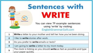 79 Example Sentences with Write