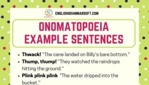 Onomatopoeia Example Sentences (Words List a-z)