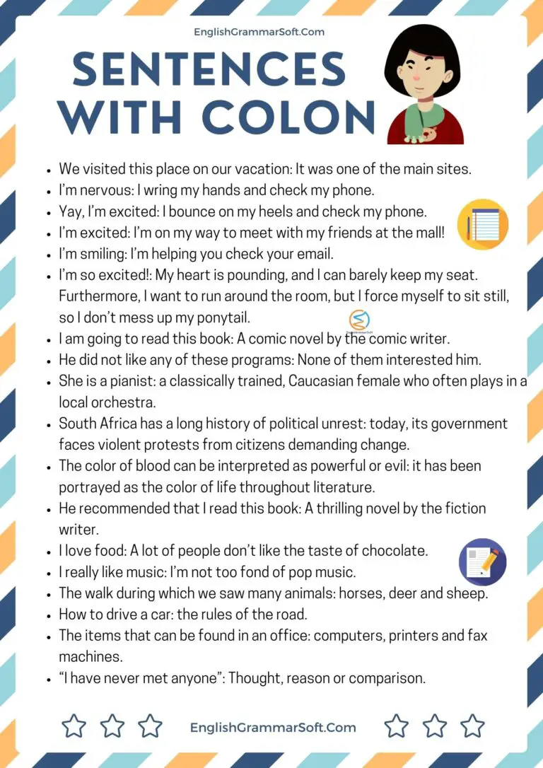 Colon Used In A Sentence Examples