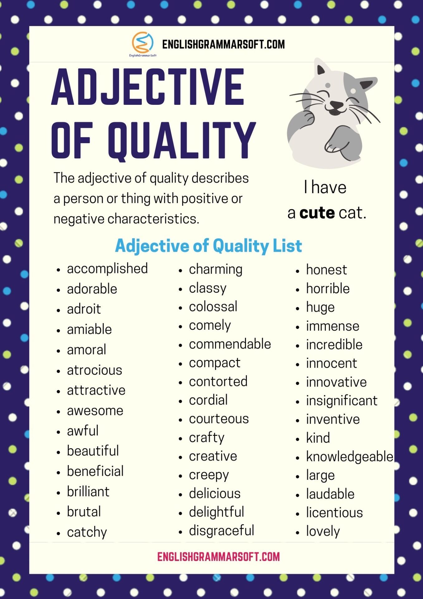 Adjective of Quality List