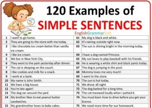 120 Examples of Simple Sentences