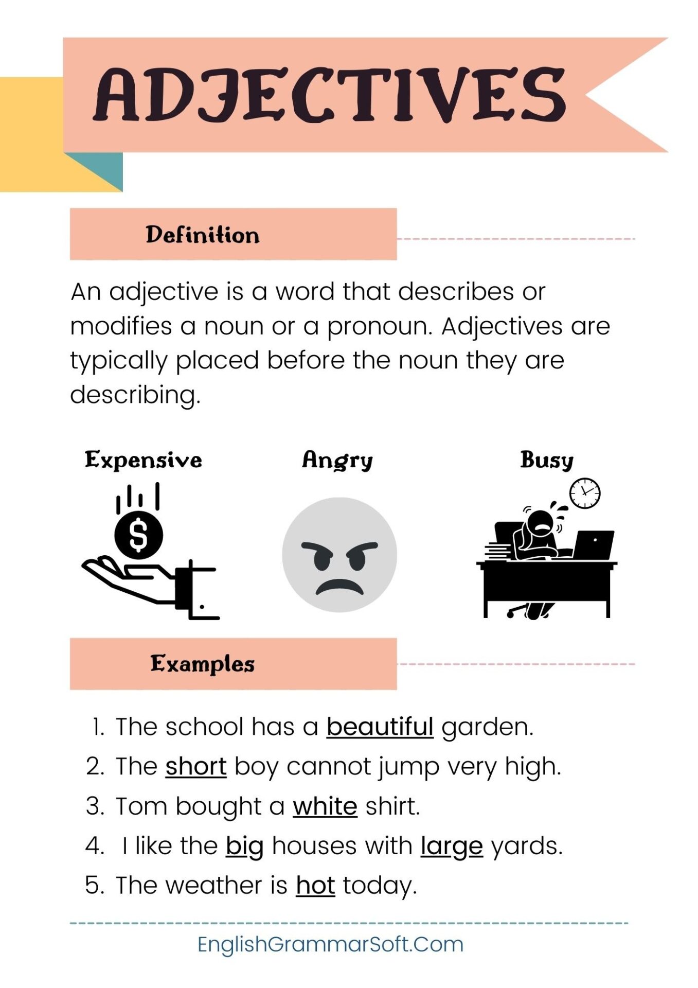 Free Parts of Speech Posters (Adjectives)