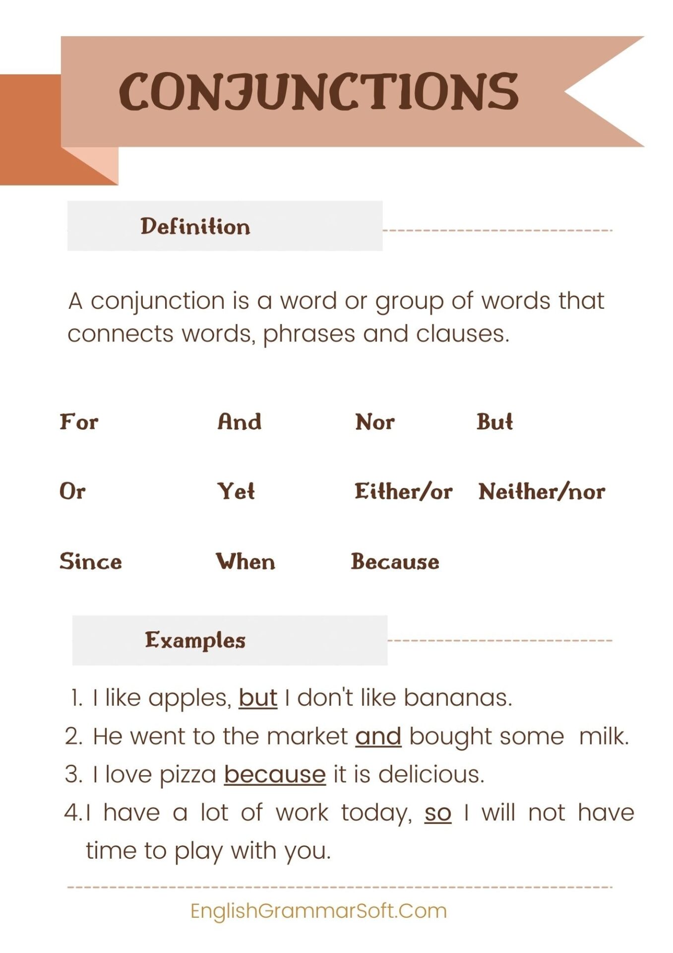 Free Parts of Speech Posters (Conjunction)