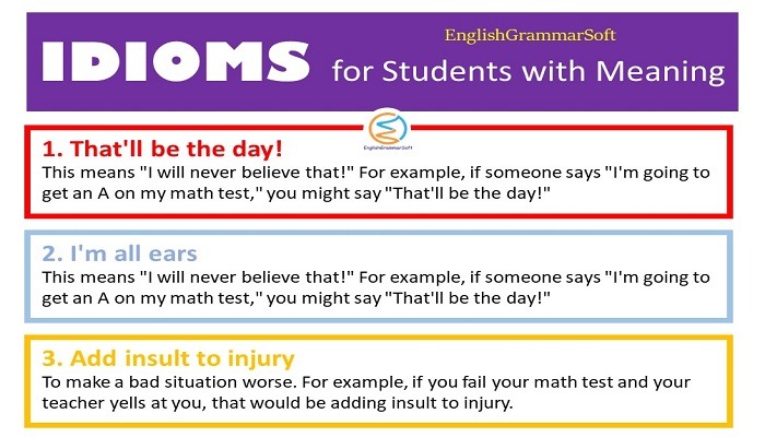 Common Idioms for Students with Meaning