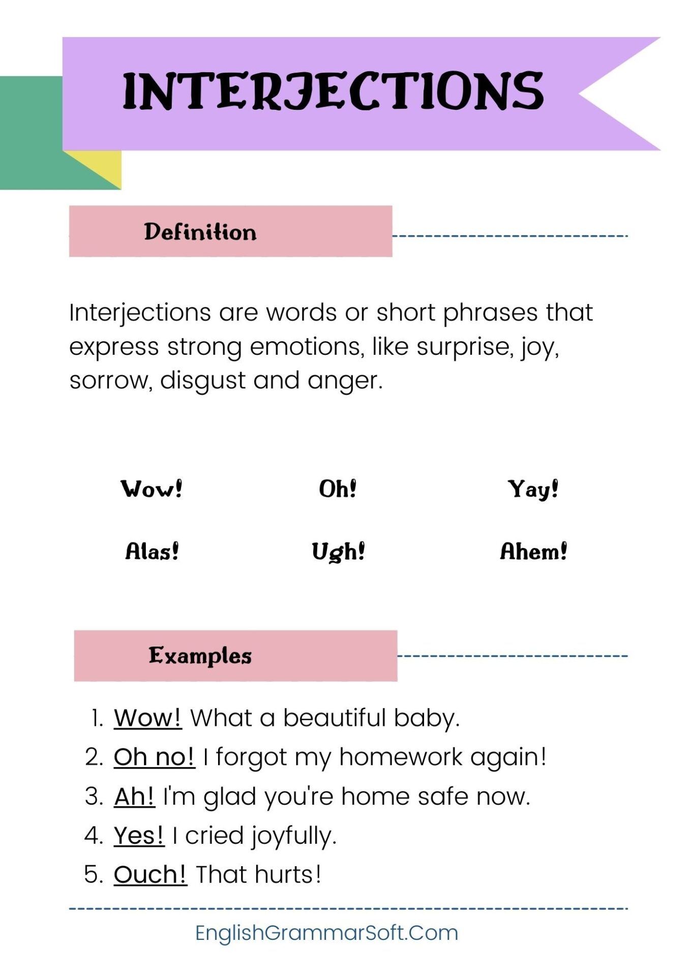 Parts of Speech Posters Printables (Interjection)