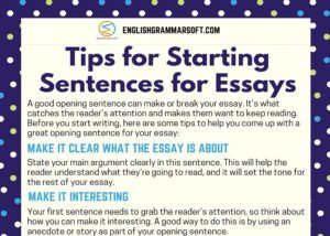 Starting Sentences for Essays & Tips for Opening Sentences