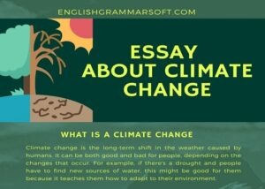 Essay About Climate Change (What are causes and what we can do to avoid it?)