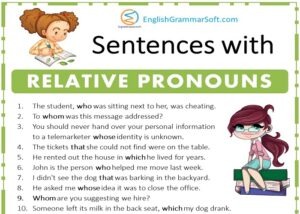 55 Sentences with Relative Pronouns