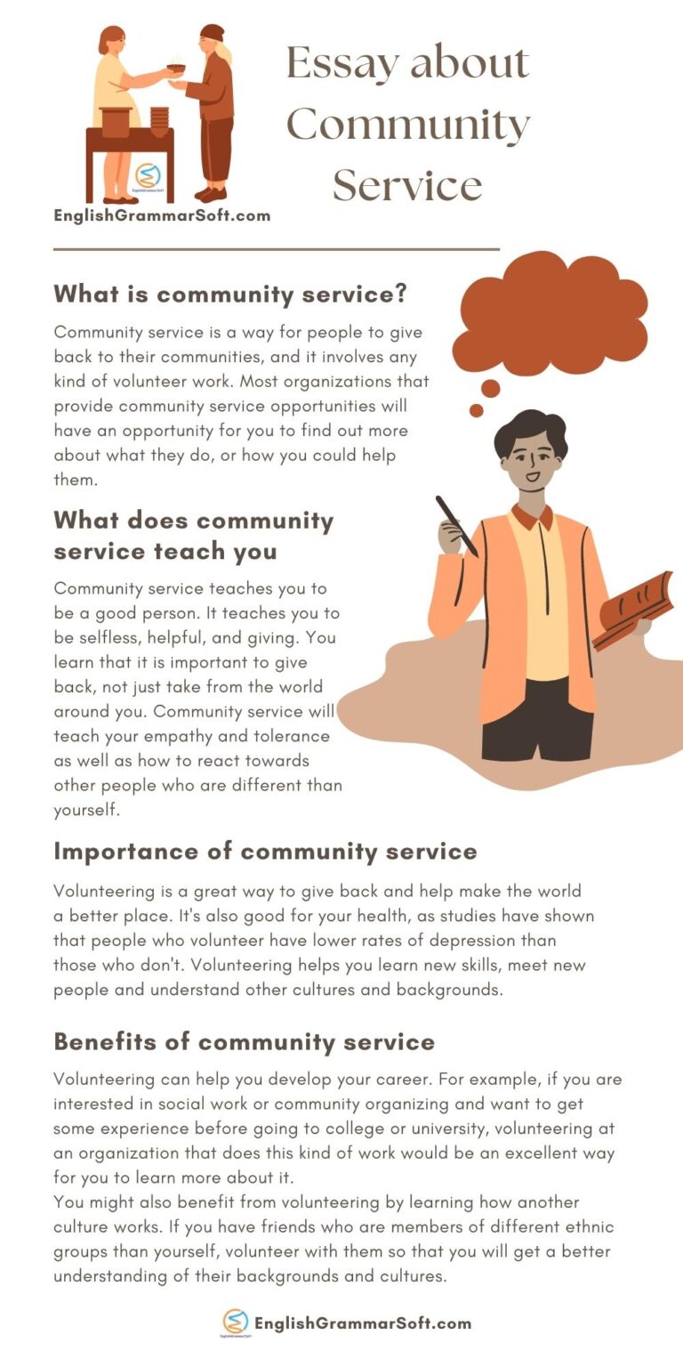 Essay About Community Service Importance Benefits EnglishGrammarSoft