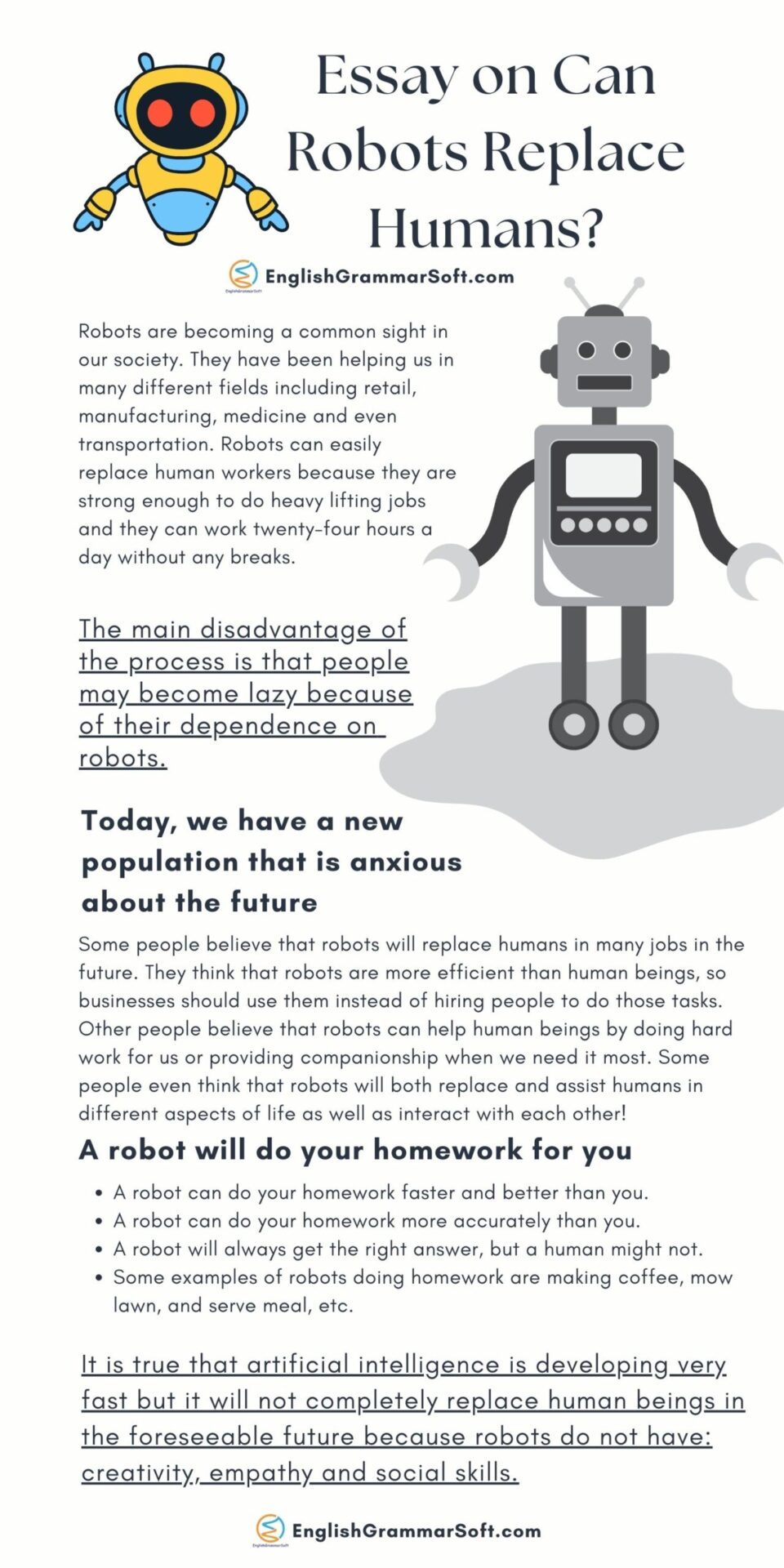 Essay On Can Robots Replace Humans EnglishGrammarSoft